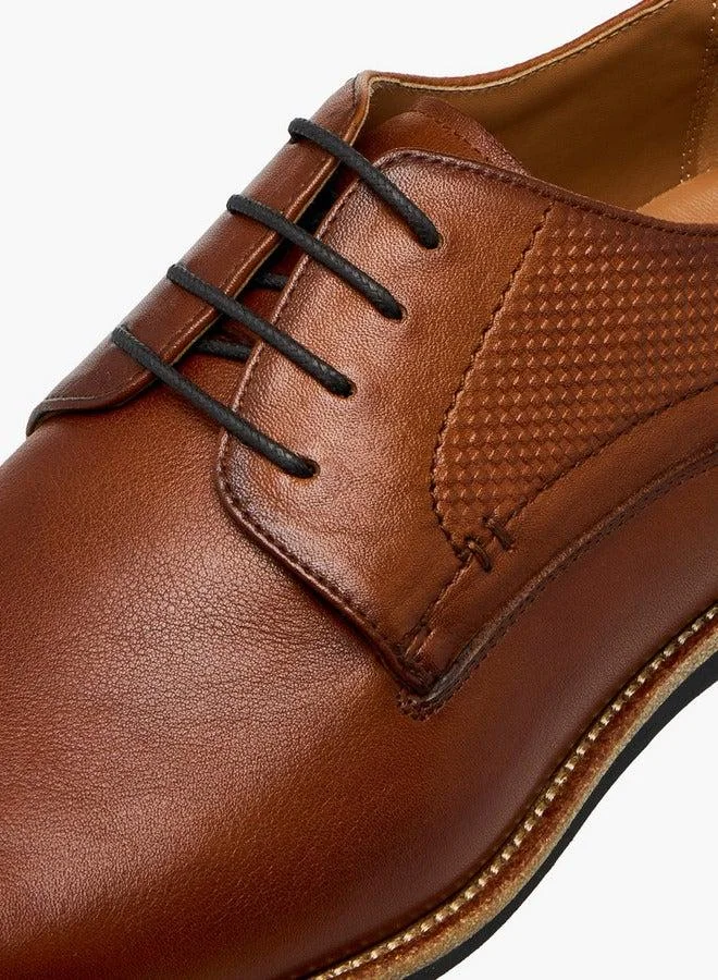 DUCHINI  Men's Textured Lace-Up Derby Shoes  | Best Price UAE