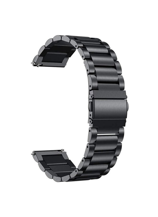 أيه سي أم حزام ساعة ACM من الفولاذ المقاوم للصدأ مقاس 22 مم متوافق مع حزام ساعة Hammer Polar Smartwatch الفاخر باللون الأسود الملكي  - Image 1