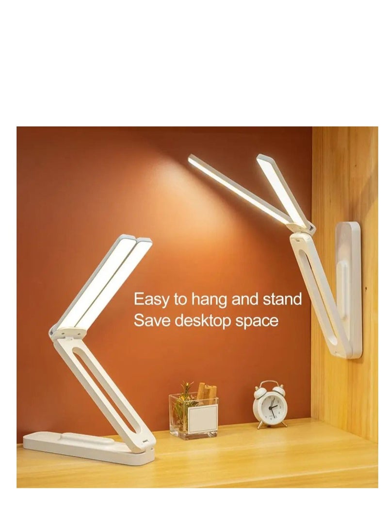Double Head Desk Lamp Rechargeable Foldable and Portable Desk Lamp with USB-C Cable for Travelling,Small Desk Lamp - Image 1