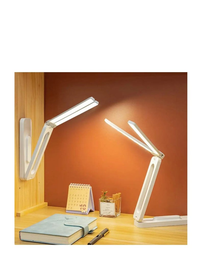 Double Head Desk Lamp Rechargeable Foldable and Portable Desk Lamp with USB-C Cable for Travelling,Small Desk Lamp - Image 2