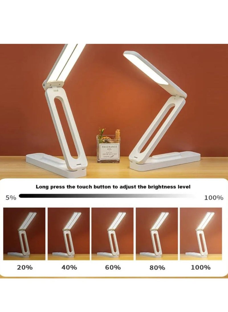 Double Head Desk Lamp Rechargeable Foldable and Portable Desk Lamp with USB-C Cable for Travelling,Small Desk Lamp - Image 3