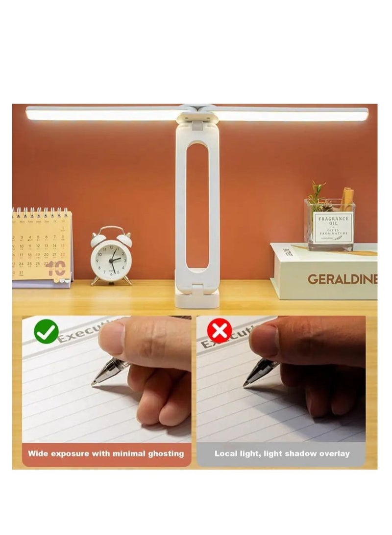 Double Head Desk Lamp Rechargeable Foldable and Portable Desk Lamp with USB-C Cable for Travelling,Small Desk Lamp - Image 4