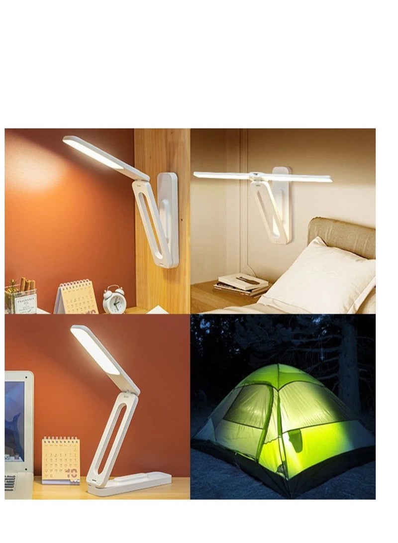 Double Head Desk Lamp Rechargeable Foldable and Portable Desk Lamp with USB-C Cable for Travelling,Small Desk Lamp - Image 5