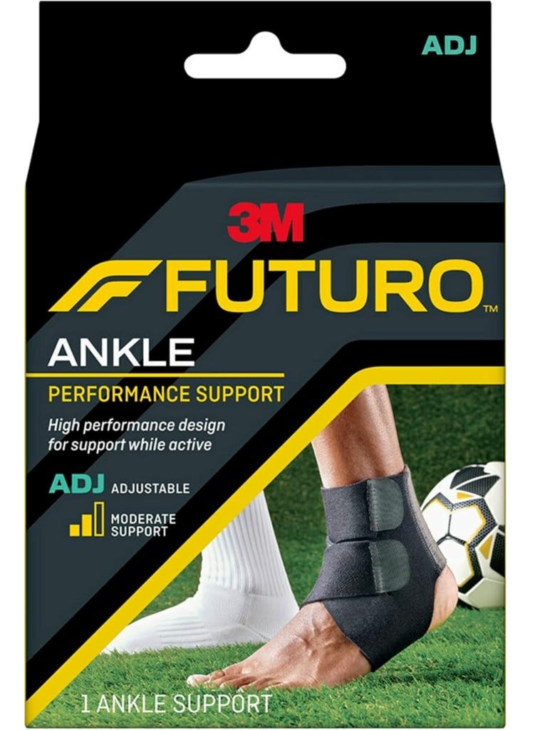 FUTURO FUTURO Performance Ankle Support, Adjustable, Black, 1 Count (Pack of 1)  - Image 1