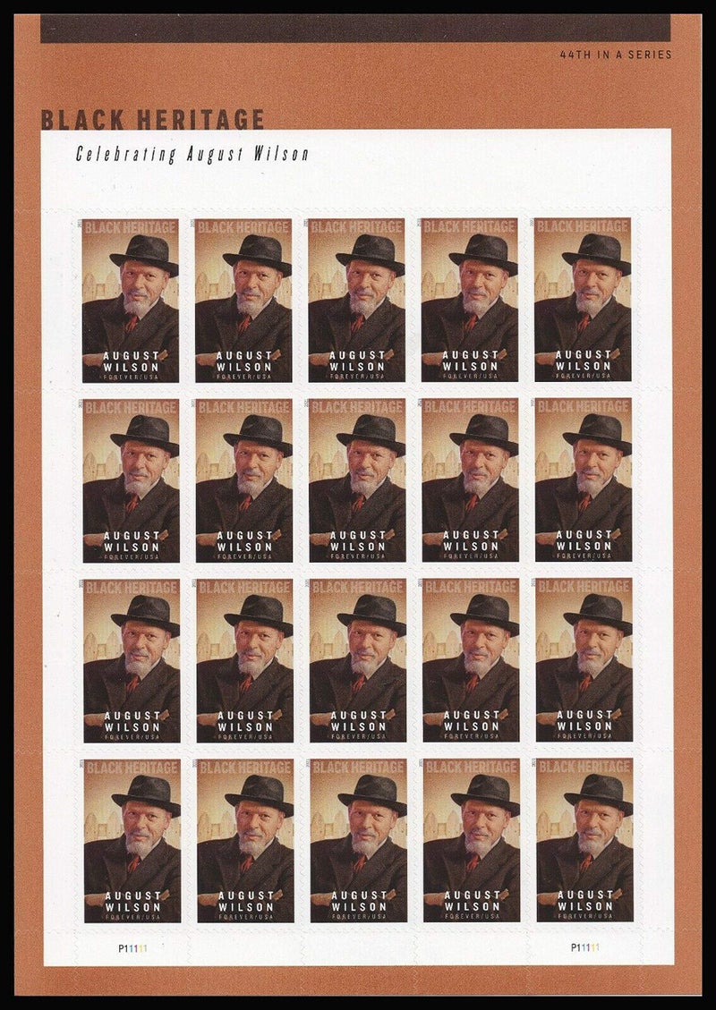 United States Postal Service August Wilson Playwright Sheet of 20 FirstClass Mail Forever Postage Stamps 2021 Scott 5555