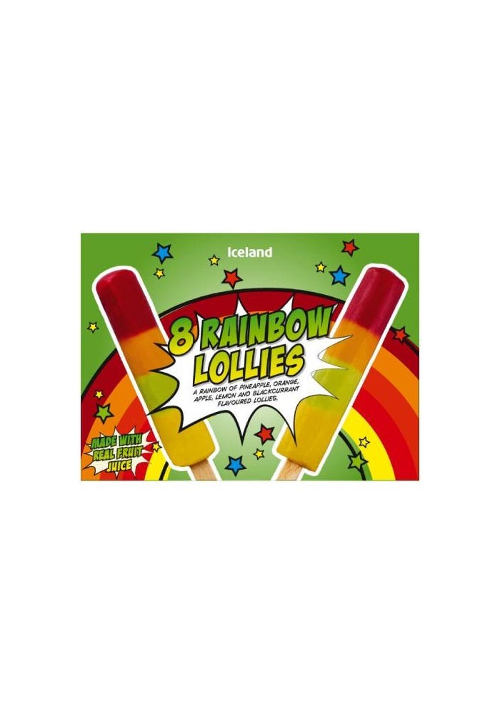 8 Rainbow Lollies - Fruity Flavors for Kids