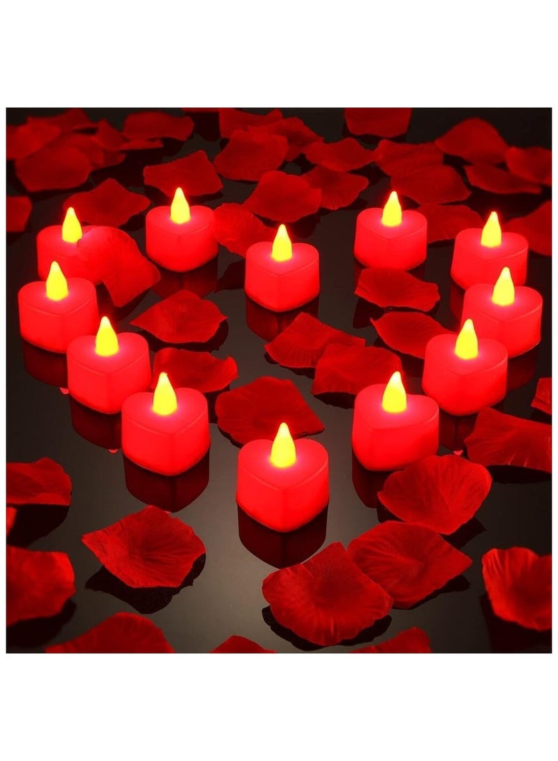 24 piece red color heart shape candles battery operated - Image 2