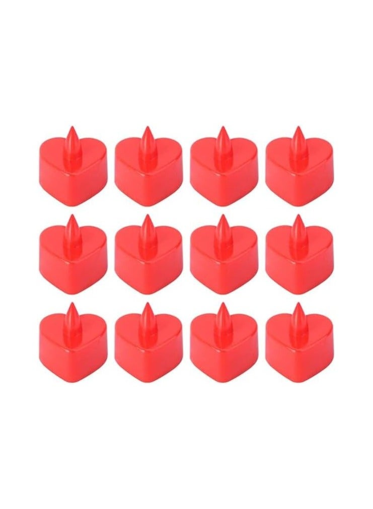 24 piece red color heart shape candles battery operated - Image 4