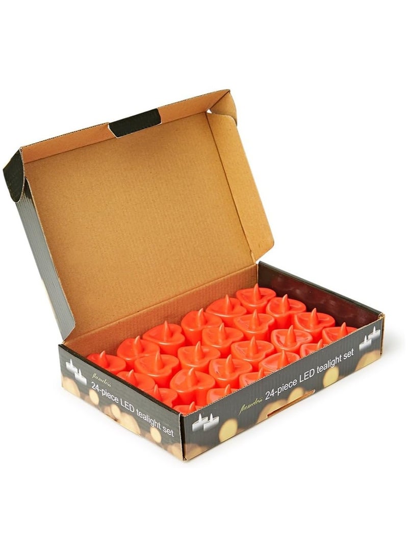 24 piece red color heart shape candles battery operated - Image 5