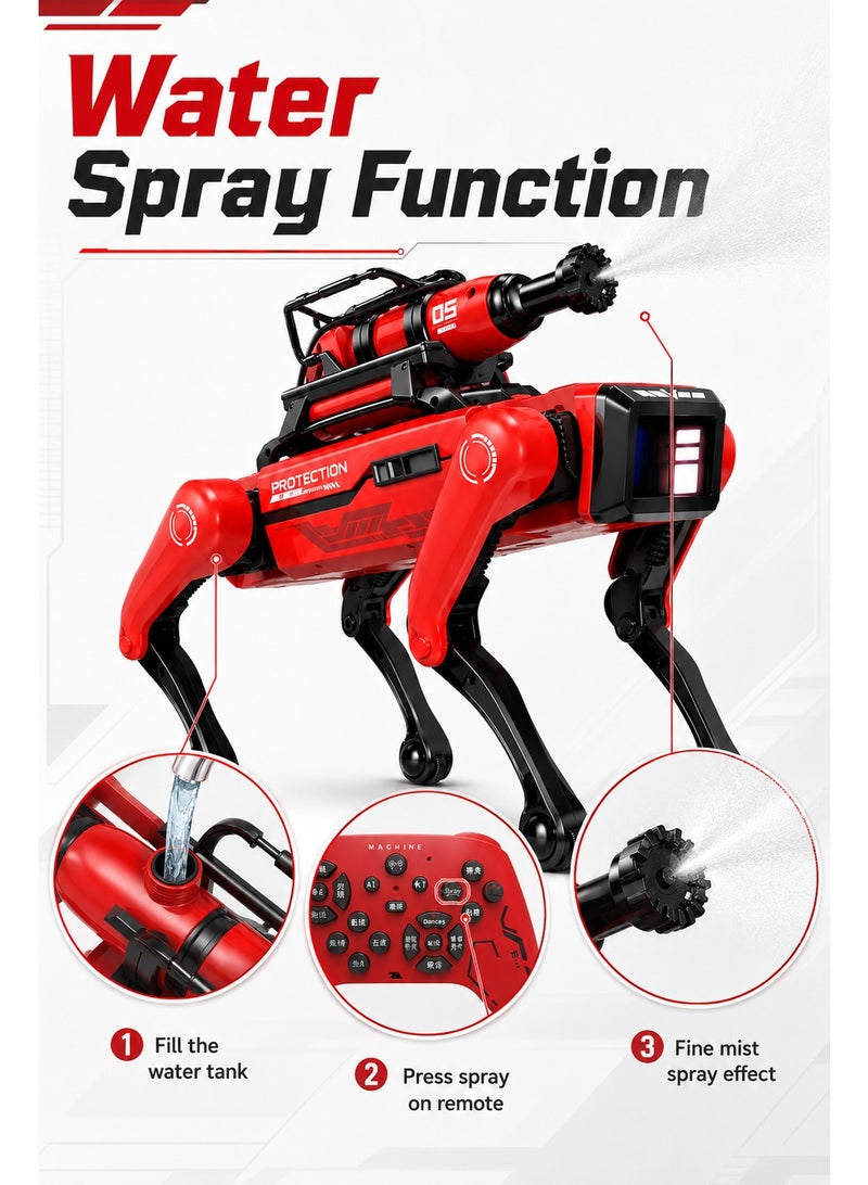 AI Smart Firefighting Robot Dog Toy – Remote Control Mechanical Dog with Water Spray, Voice Control, Programmable Actions, Music & Dance, LED Lights and Flexible Legs for Kids - Image 5