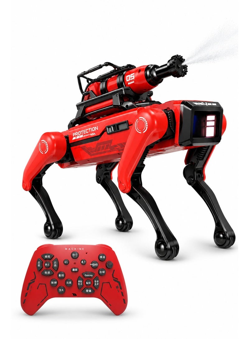 AI Smart Firefighting Robot Dog Toy – Remote Control Mechanical Dog with Water Spray, Voice Control, Programmable Actions, Music & Dance, LED Lights and Flexible Legs for Kids - Image 1