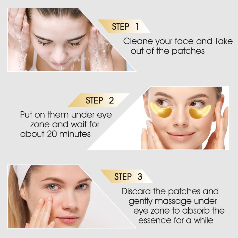Adofect Under Eye Patches (30 Pairs)ï¼Œ24K Gold Eye Mask Collagen Eye Gel Mask with Collagen & Hyaluronic Acid for Puffy Eyes and Dark Circles, Skin Care for Men & Women Gift, Gold - Image 5