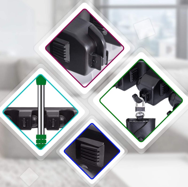 HYRIXDIRECT Wall Mount Broom Mop Holder Hanger Garden Tool Organizers Rack Garage Laundry Room Organizations and Storage with Hooks Heavy Duty - Image 5
