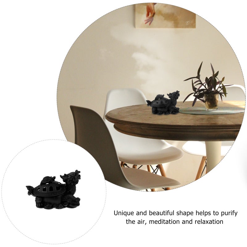 2pcs Dragon Tortoise Incense Burner with Lid Aromatherapy Ornament - Image 4