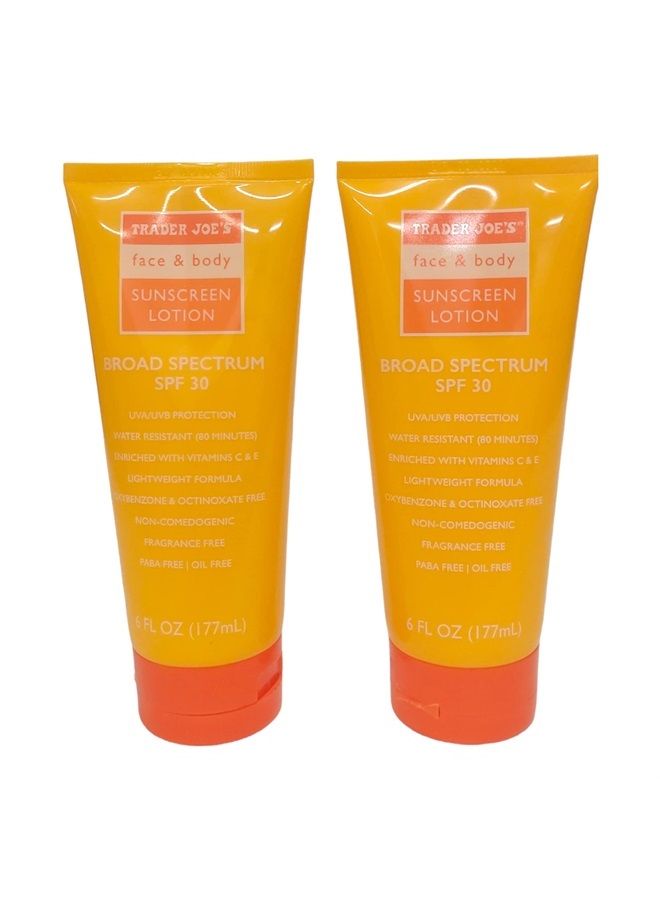 Trader Joe's Face & Body Sunscreen SPF30 (Pack of 2)