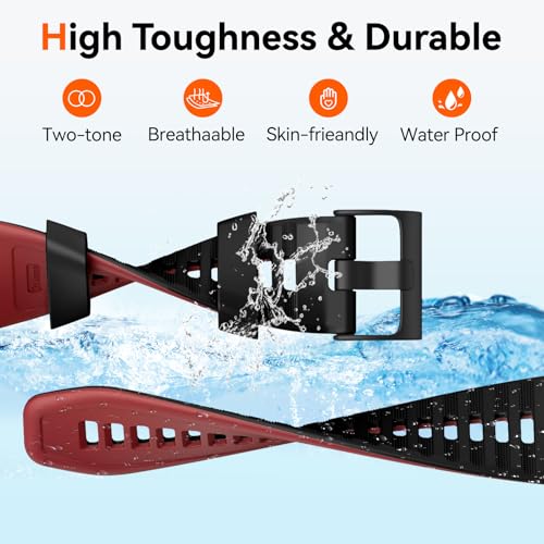MYSNBKN Compatible with Suunto 9 Baro Band 24mm Width Soft Watch Straps Sport Bands Replacement for Suunto 9/Suunto 7/Suunto D5 Smartwatches - Image 2