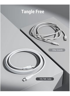 VOLTME 60W Powerlink Moss USB-C to Lightning Cable (1.2m) for iPhone 14/13/12 Pro Max, 12/11 Pro, X/XS/XR, 8 Plus | 3A Zinc-Alloy Connector | Supports Power Delivery for Fast Charging and Data Transfer | Durable Design for Enhanced Longevity and Performance- White  - Image 5