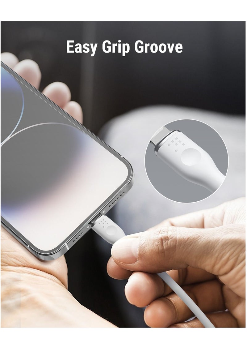 VOLTME - 60W Powerlink Moss USB-C to Lightning Cable (1.2m) for iPhone 14/13/12 Pro Max, 12/11 Pro, X/XS/XR, 8 Plus | 3A Zinc-Alloy Connector | Supports Power Delivery for Fast Charging and Data Transfer | Durable Design for Enhanced Longevity and Performance- White - Image 1
