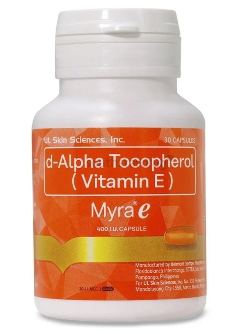 Myra E d-Alpha Tocopherol Vitamin E Myra e 400 I.U.30CAPSULE