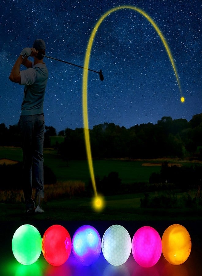 Crestgolf 6pcs LED Glowing Golf Balls Night LED Golf Balls Luminous Golf Balls - Image 4
