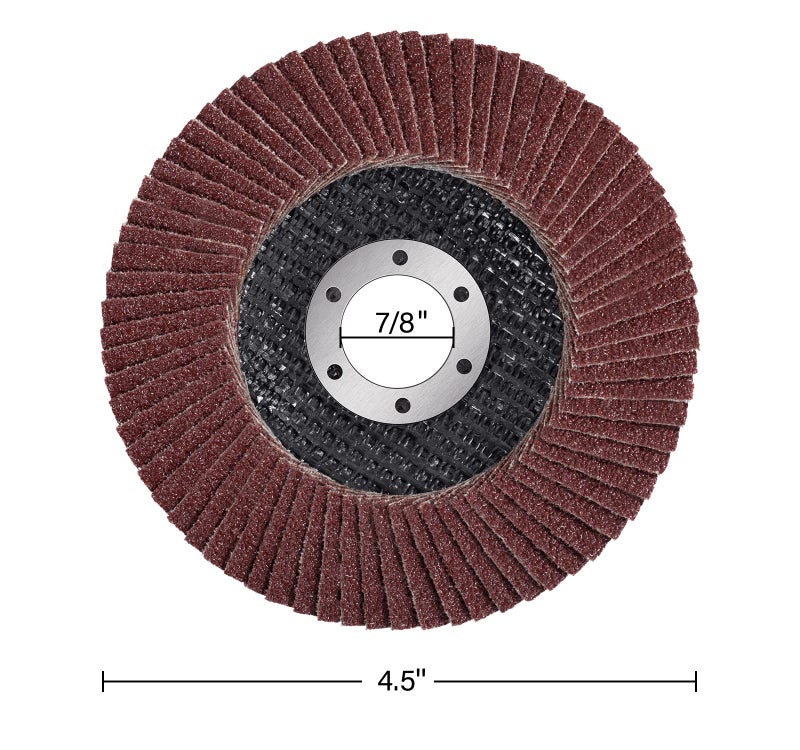 MIDO PROFESSIONAL ABRASIVE Flap Disc 4 1/2 inch 20 Pack for Angle Grinder Sanding Disc Assorted Grit 40 60 80 120 Aluminum Oxide Sanding Grinding Wheels 4.5 x 7/8 Inch Flat Type #27 - Image 2