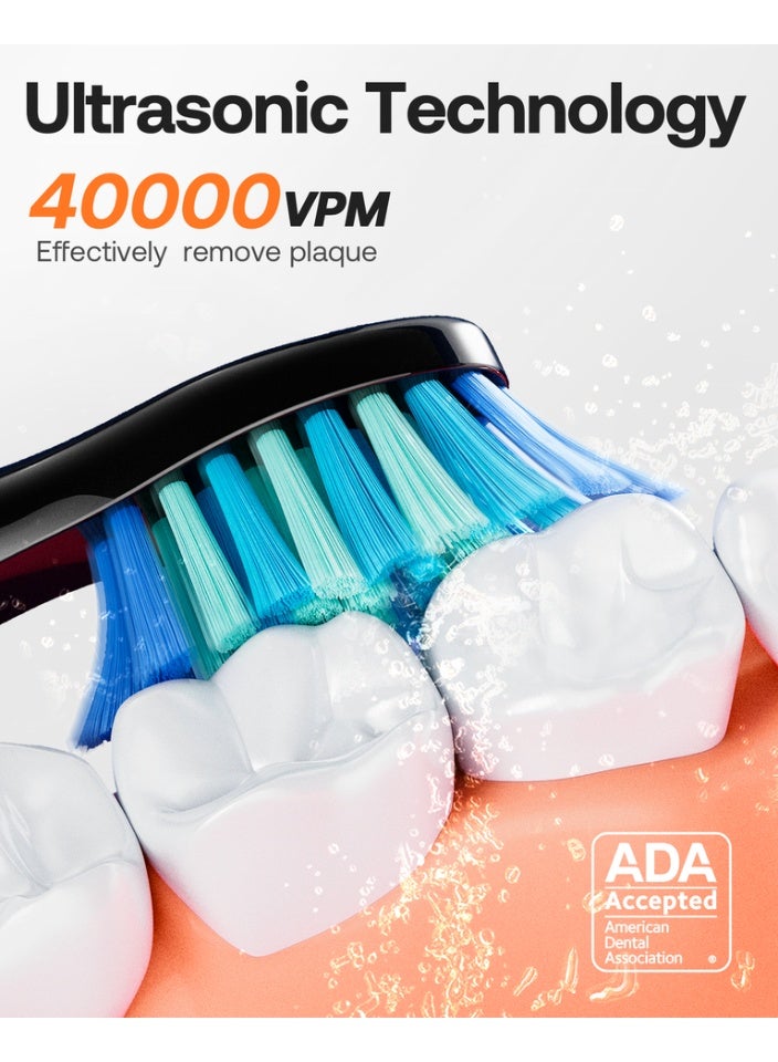 Bitvae D2 Sonic Electric Toothbrush for Adults | Automatic Toothbrush Electric | 5 Cleaning Modes | 8 Toothbrush Heads | Travel Toothbrush with Case | Electric Brush for Deep Cleaning - Image 2