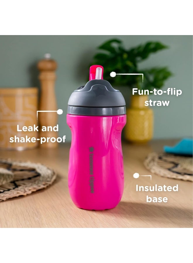 Tommee Tippee Insulated Straw Toddler Tumbler Cup â€“ 12+ Months, 1pk, Pink 549358 - Image 2