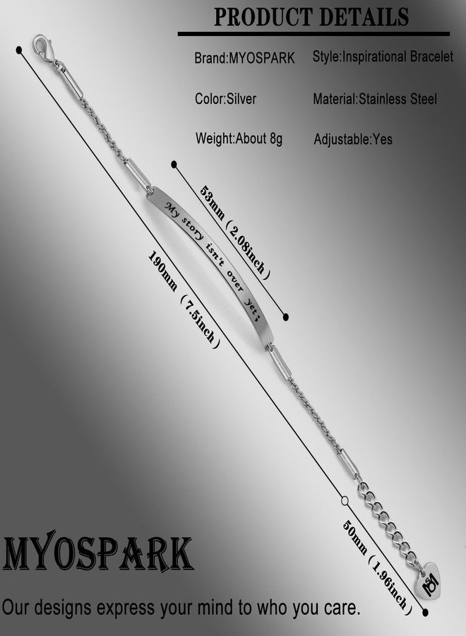 ميوسبارك سوار MYOSPARK "قصتي لم تنتهِ بعد" بتصميم أنيق، هدية ملهمة للتعافي، سوار فاصلة منقوطة (Story-SC) - Image 5