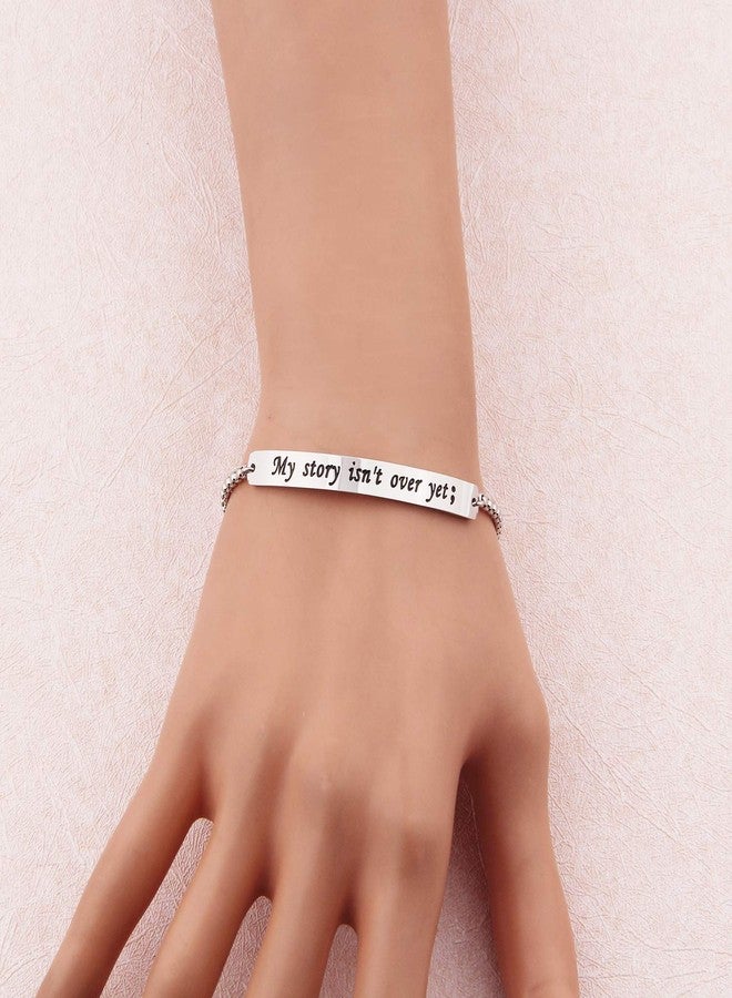 ميوسبارك سوار MYOSPARK "قصتي لم تنتهِ بعد" بتصميم أنيق، هدية ملهمة للتعافي، سوار فاصلة منقوطة (Story-SC) - Image 2