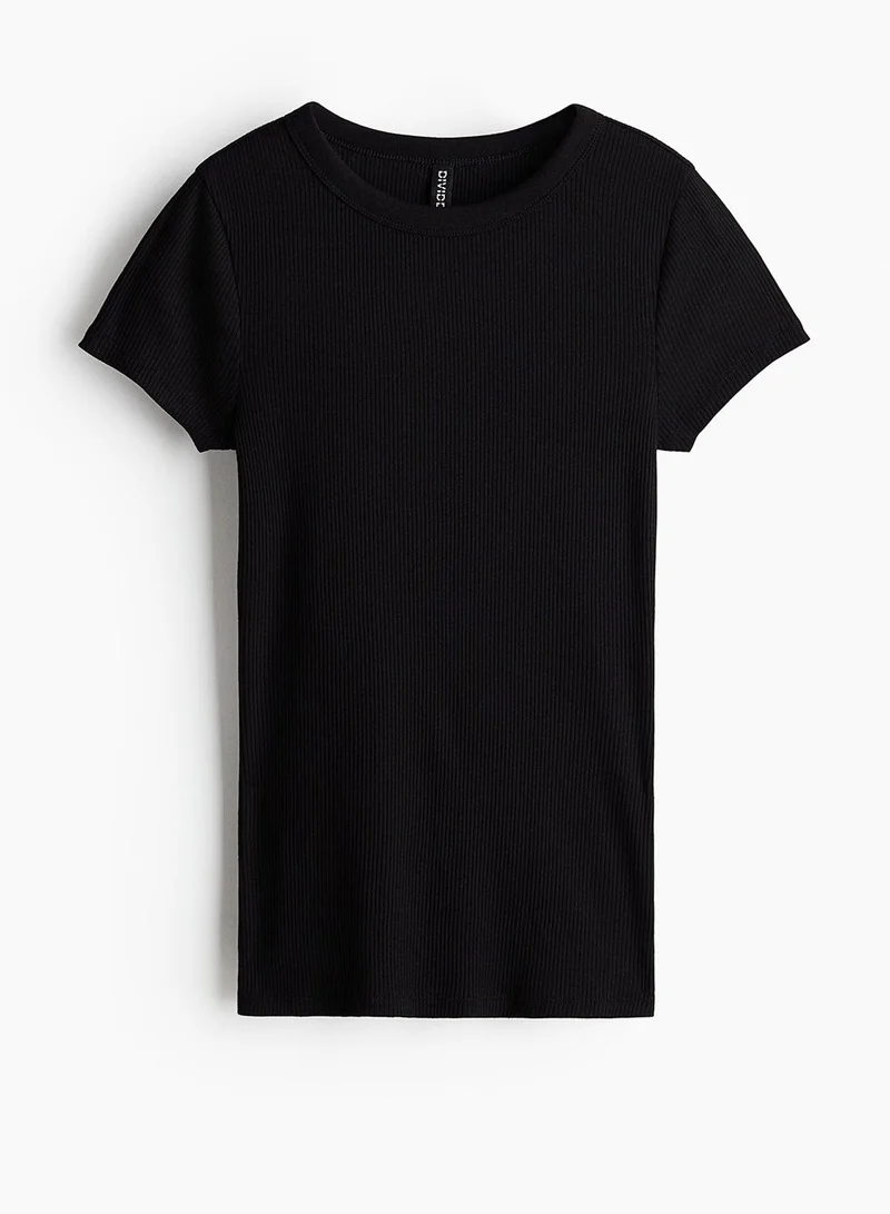 H&M Ribbed T-Shirt