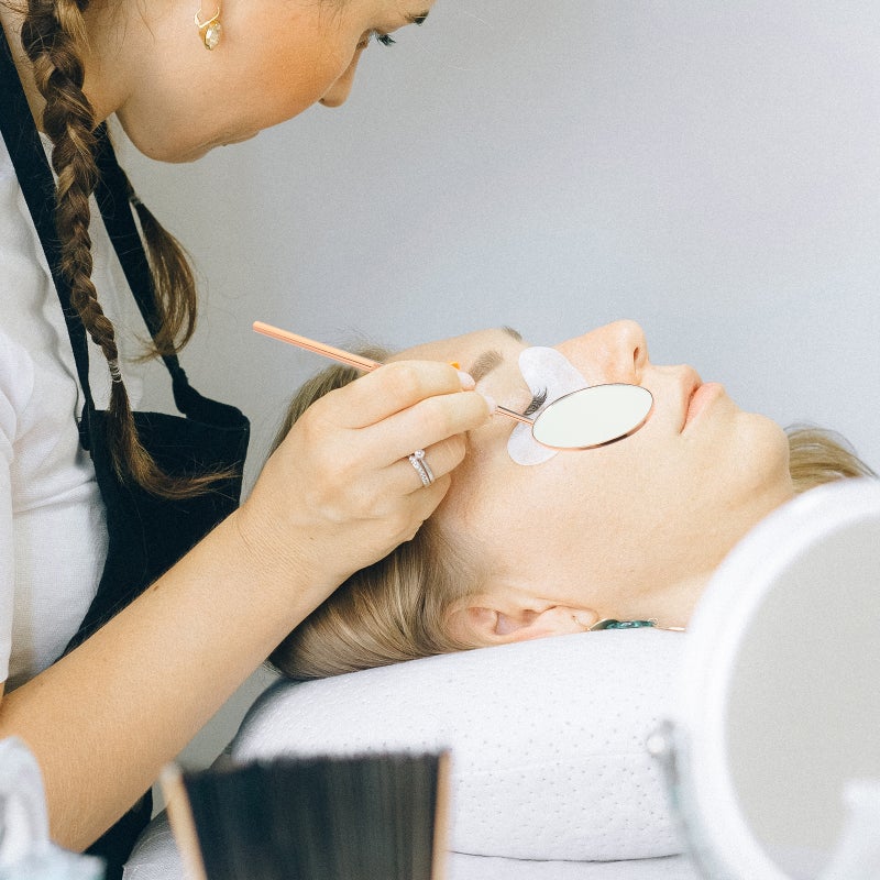 💄 مرآة للرموش من الفولاذ المقاوم للصدأ أداة مكياج للسيدات للمنزل والصالون مقاس 9 5x4 سم لتعديل الرموش - Image 5