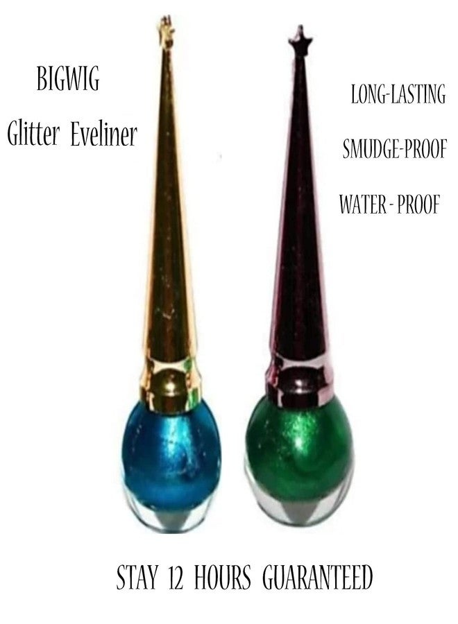 BIGWIG Glitter long-lasting Eyeliner SKY Blue And Green 3ml -(Combo Set Of 2) - Image 2