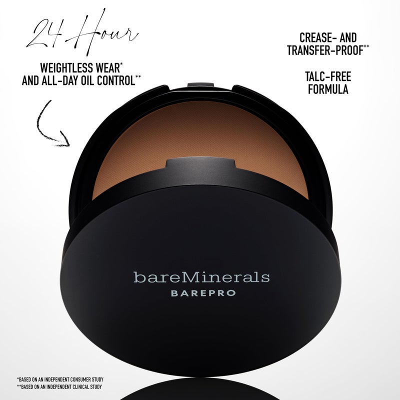 bareMinerals Barepro 24HR Skin-Perfecting Powder Foundation, Matte Pressed Powder Foundation Full Coverage with Plant-Based Squalene, Oil Control, Vegan - Light 20 Warm - Image 4