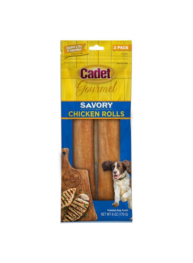 كاديت لفائف الدجاج اللذيذة من كاديت جورميه، لفائف لذيذة بديلة للجلد الخام، 6 أونصة. - Image 1