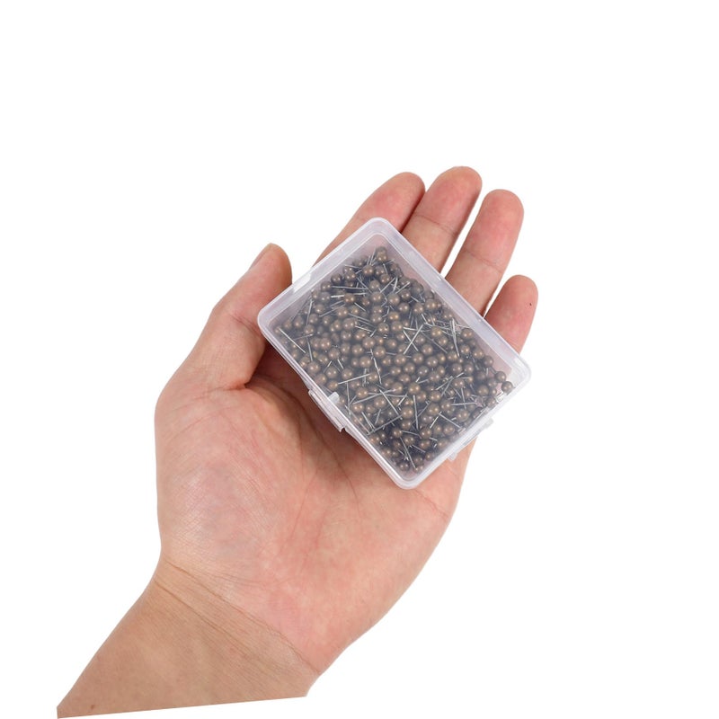 Dark Brown Push Pins 500pcs Metal Plastic Round Bulletin Board Map Tacks Office Decorative Thumb Tacks - Image 5