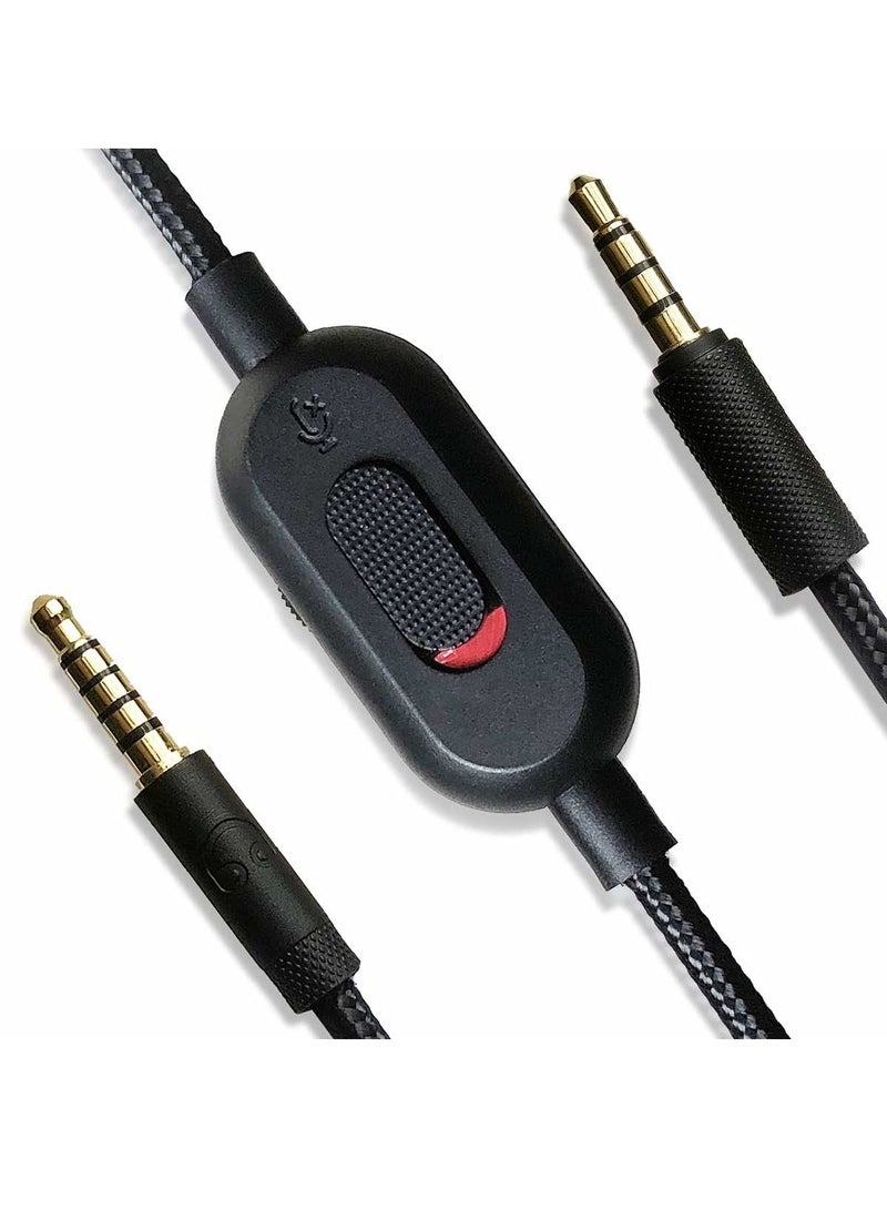 Replacement Audio Aux Cord Cable Compatible with Logitech Wired G Pro/G Pro X/G433/G233 Gaming Headset, G433 Cable Aux Cord Replacement with Inline Mic and Volume Control(6.5FT/2Meter, Black)  - Image 1