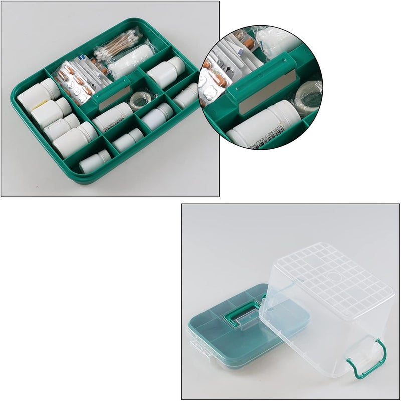 Nicesh Clear Plastic Storage Box OrganizerMedicine Box Family Emergency Kit Storage Box - Image 4