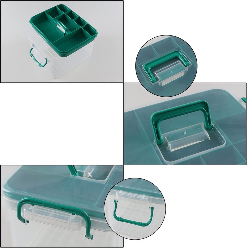 Nicesh Clear Plastic Storage Box OrganizerMedicine Box Family Emergency Kit Storage Box - Image 3