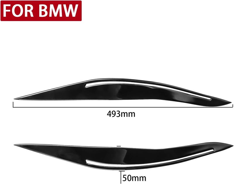 DEMULAX Gloss Black Headlight Eyebrow Eyelid for BMW 5 Series F10 - Image 3