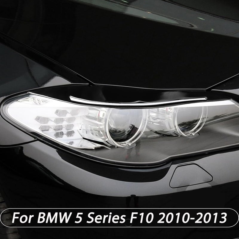DEMULAX Gloss Black Headlight Eyebrow Eyelid for BMW 5 Series F10 - Image 4