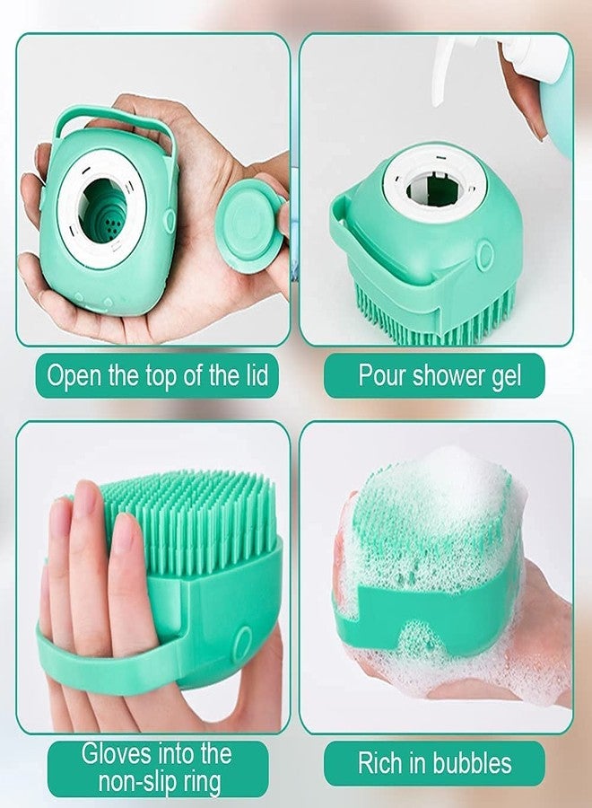 Hachiko:-Dog Bath Brush Body Scrubber Shampoo Dispenser Tick Remover for Shower Bathing and Shedding Soft Silicone Bristles Brushes Groomers for Pet Puppy Rabbit, Dog & Cat Horse - Image 2