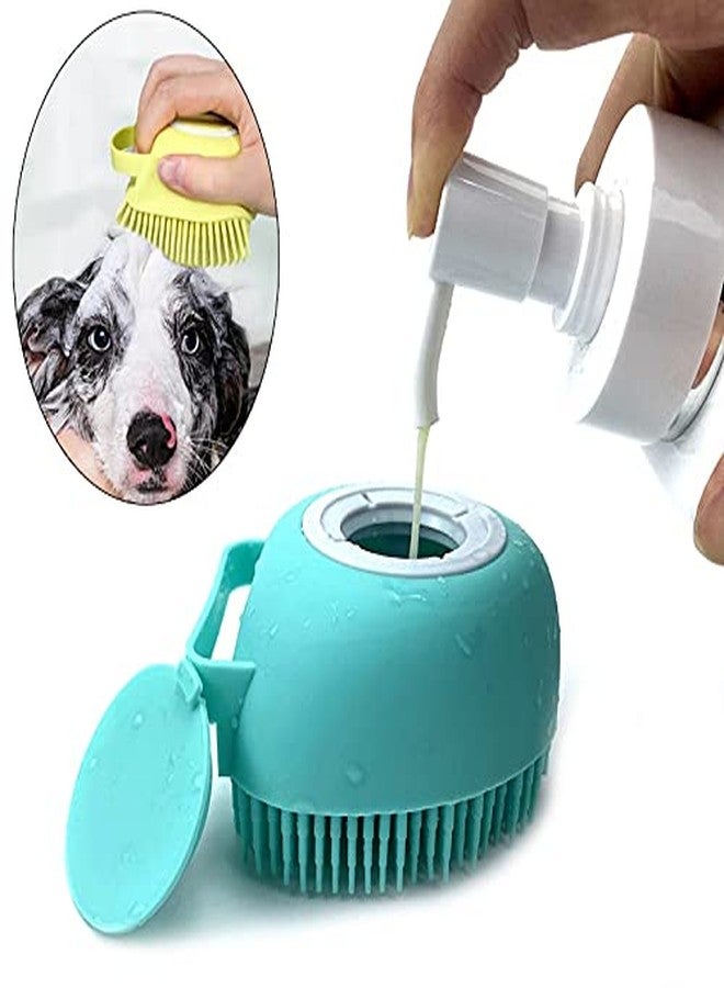 Hachiko:-Dog Bath Brush Body Scrubber Shampoo Dispenser Tick Remover for Shower Bathing and Shedding Soft Silicone Bristles Brushes Groomers for Pet Puppy Rabbit, Dog & Cat Horse - Image 3