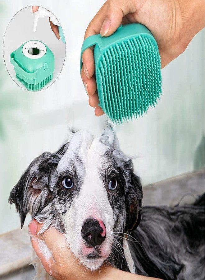 Hachiko:-Dog Bath Brush Body Scrubber Shampoo Dispenser Tick Remover for Shower Bathing and Shedding Soft Silicone Bristles Brushes Groomers for Pet Puppy Rabbit, Dog & Cat Horse - Image 1