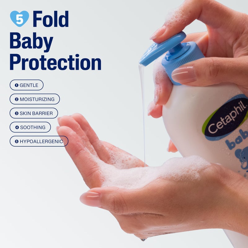 Cetaphil غسول وشامبو سيتافيل للأطفال، 13.5 أونصة عبوة من 2، مضاد للحساسية، لطيف بما يكفي للاستخدام اليومي، خالي من الصابون - Image 2