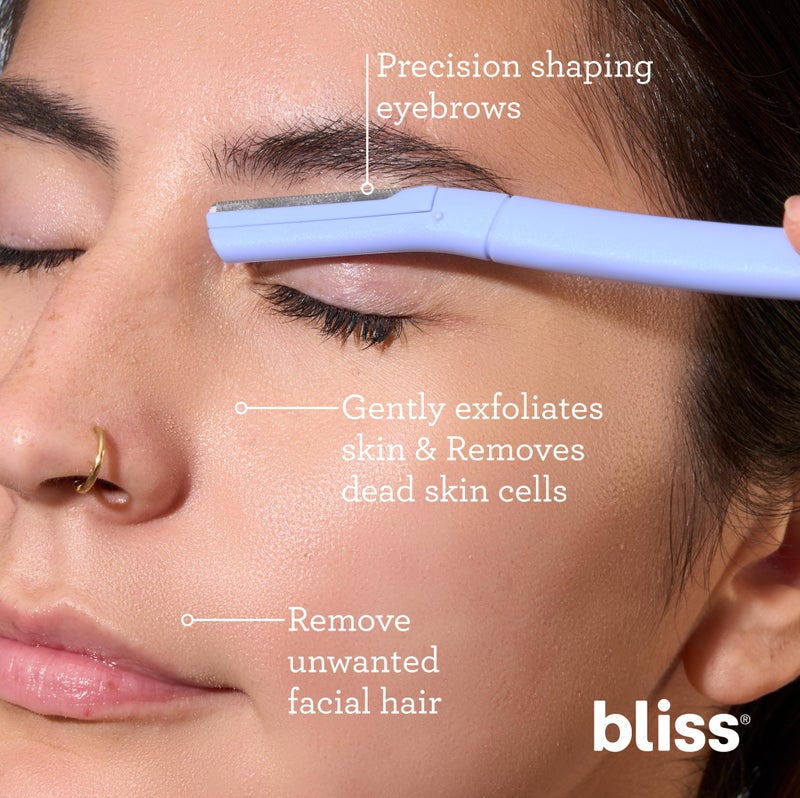 Bliss Stainless Steel Disposable Dermaplaning Tools | Facial Exfoliator and Eyebrow Razor to Dermaplane Peach Fuzz - 2 Pack -16 count - Image 2