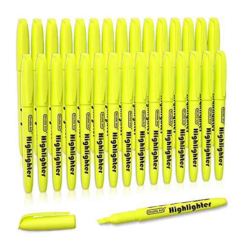 Shuttle Art Yellow Highlighters 30 Pack Highlighters Bright Colors Chisel Tip DryQuickly NonToxic Highlighter markers for Adults Students Highlighting in Home School Office - Image 1