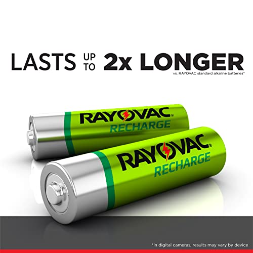 RAYOVAC Rechargeable AA Batteries (8 Pack), NiMH Double A Rechargeable Batteries - Image 2