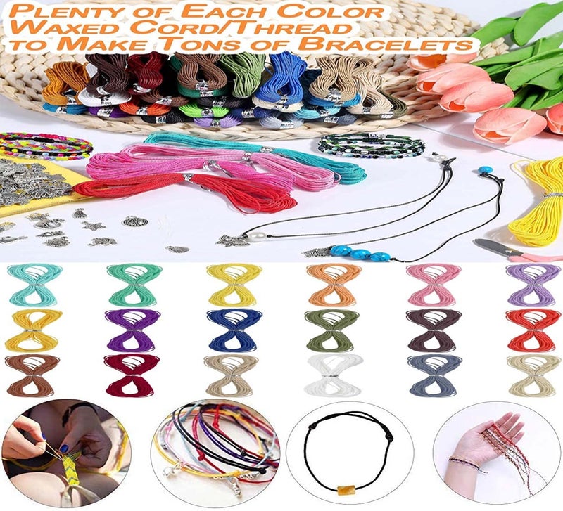 DIY Crafts DIY Crafts 36 mtr, Mixed, Colors 1-30 Yards Waxed Polyester Cord Thread Beading String for Bracelet Necklace Jewelry DIY Craft Making M(36 mtr, Mixed)  - Image 5