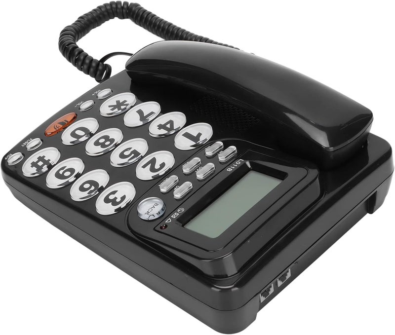 Drfeify Large Buttons Caller ID Desk Telephone Adjustable Volume for Home Office Hotel Rooms Telephones Black - Image 5