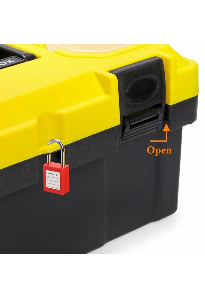 Generic Plastic Tool Box with Handle, 16-Inch Toolbox with Removable Tray, Heavy Duty Organizer Tool Box, Portable Toolbox Organizer for Household Workshops and Garages, Black & Yellow  - Image 2